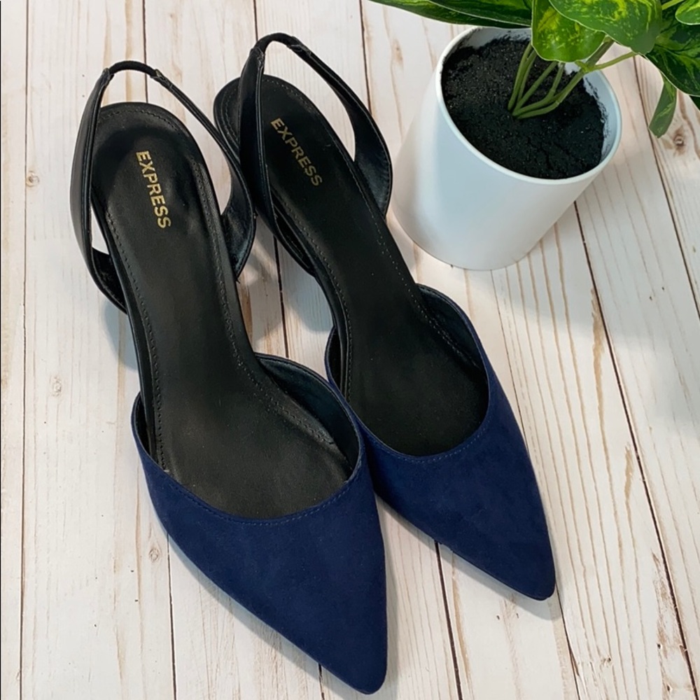 Express Slingback Navy Heels